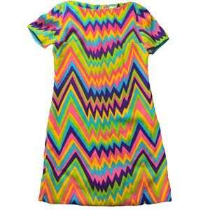 Med Vera Maxwell Original Dress  Shift VTG Vintage 60s Chevron Mint